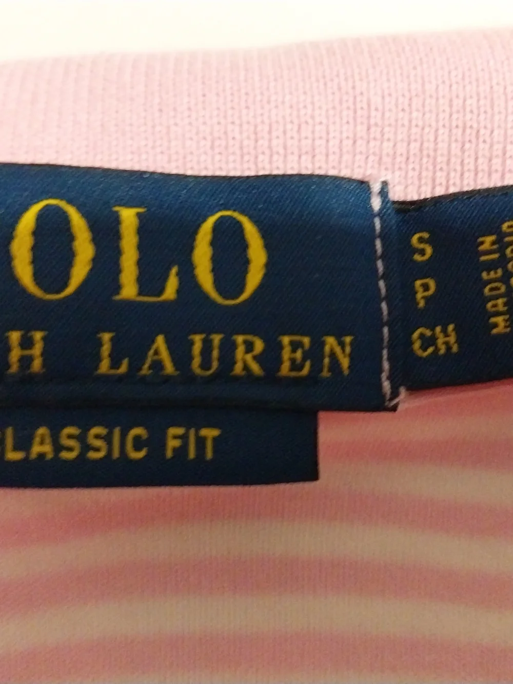 Polo by Ralph Lauren Men' Pink Striped Cotton Polo Shirt Size S